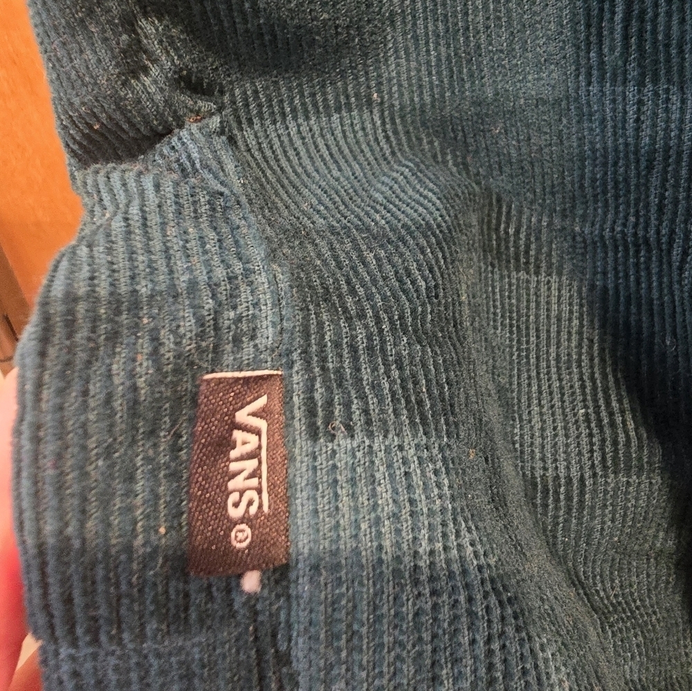VANS Check It Out Woman Jade Green Streetwear Corduroy Shacket Jacket Snap Sz S - Picture 3 of 9